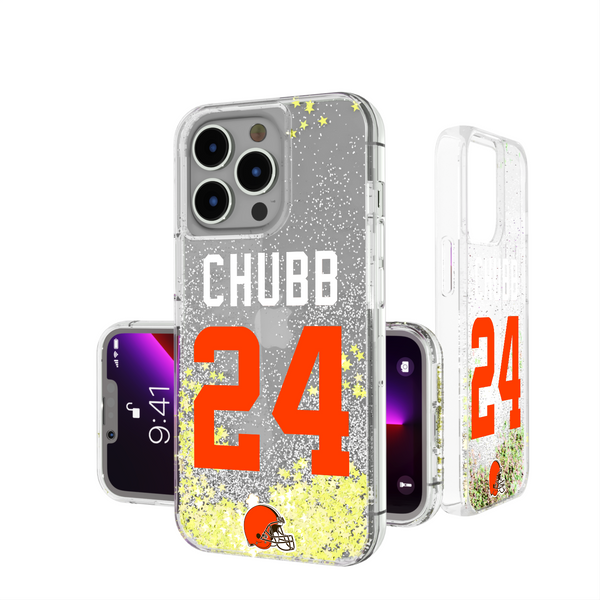 Nick Chubb Cleveland Browns 24 Ready iPhone Glitter Phone Case