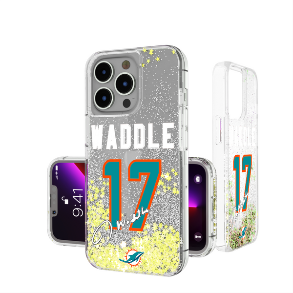 Jaylen Waddle Miami Dolphins 17 Ready iPhone Glitter Phone Case
