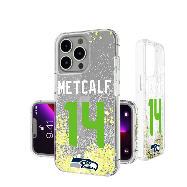 DK Metcalf Seattle Seahawks 14 Ready iPhone Glitter Phone Case