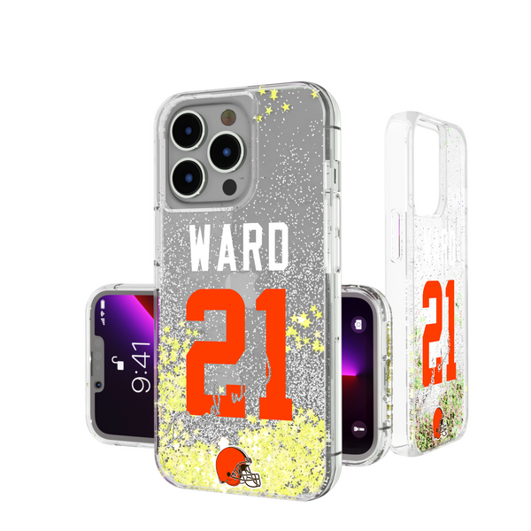 Denzel Ward Cleveland Browns 21 Ready iPhone Glitter Phone Case