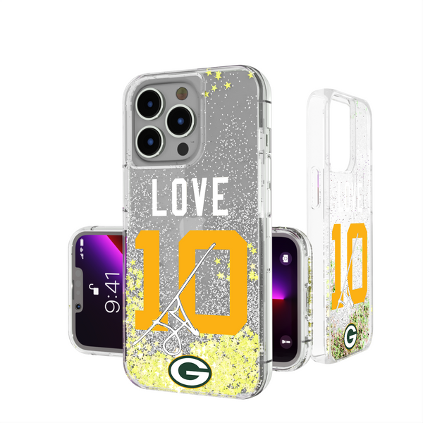 Jordan Love Green Bay Packers 10 Ready iPhone Glitter Phone Case