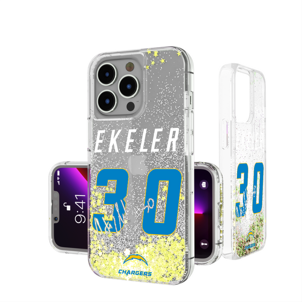 Austin Ekeler Los Angeles Chargers 30 Ready iPhone Glitter Phone Case
