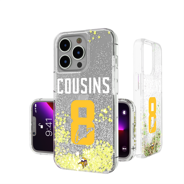 Kirk Cousins Minnesota Vikings 8 Ready iPhone Glitter Phone Case