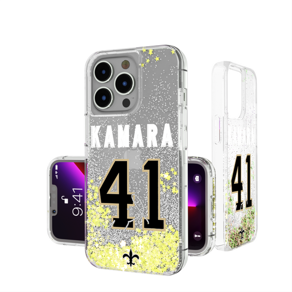 Alvin Kamara New Orleans Saints 41 Ready iPhone Glitter Phone Case