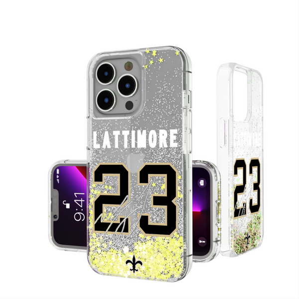 Marshon Lattimore New Orleans Saints 23 Ready iPhone Glitter Phone Case