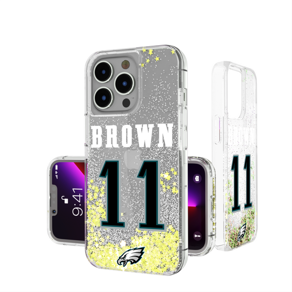 A.J. Brown Philadelphia Eagles 11 Ready iPhone Glitter Phone Case