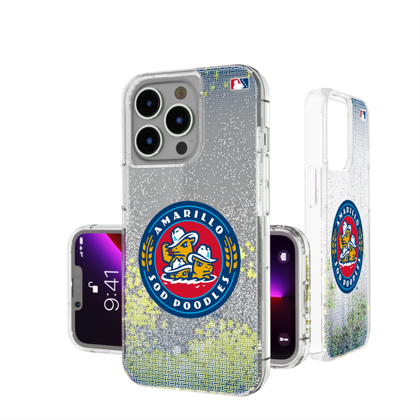 Amarillo Sod Poodles Linen iPhone Glitter Phone Case