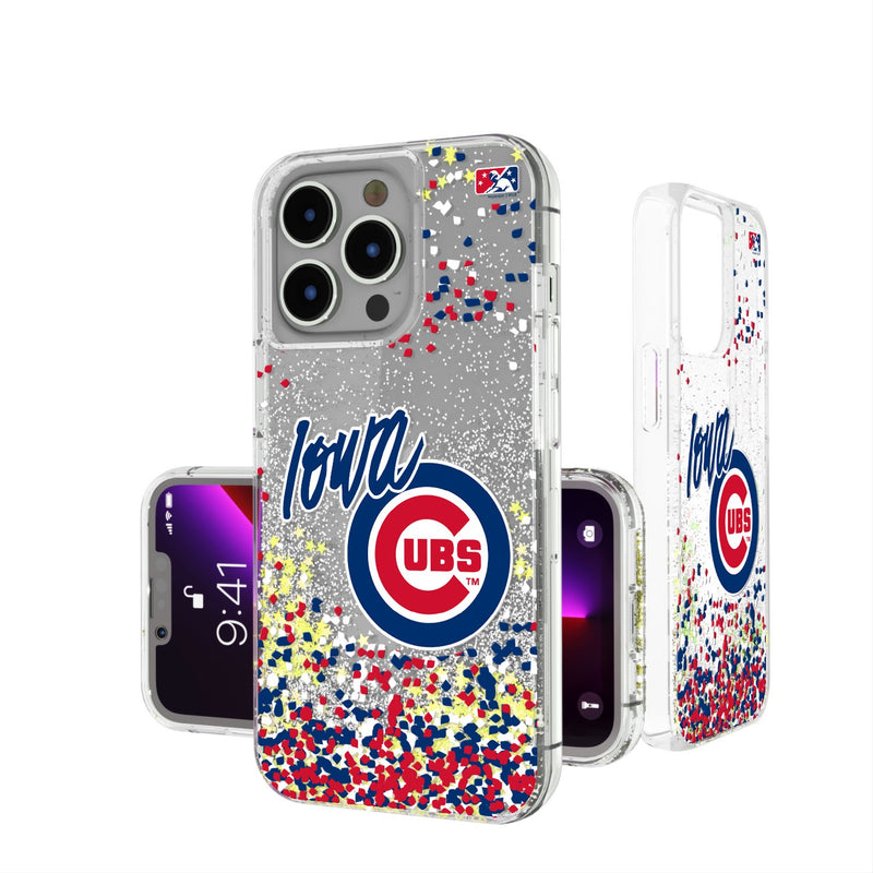 Iowa Cubs Confetti iPhone Glitter Case