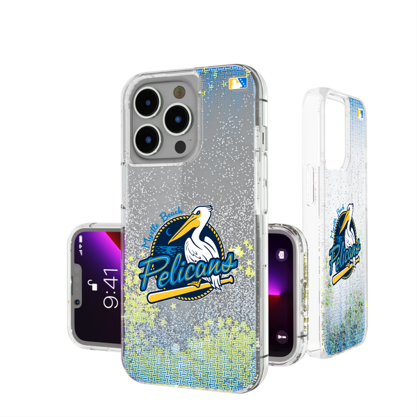 Myrtle Beach Pelicans Linen iPhone Glitter Phone Case