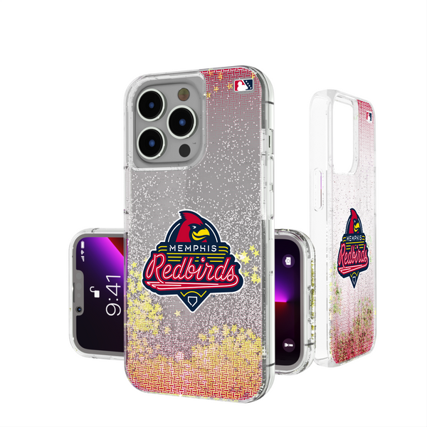 Memphis Redbirds Linen iPhone Glitter Phone Case