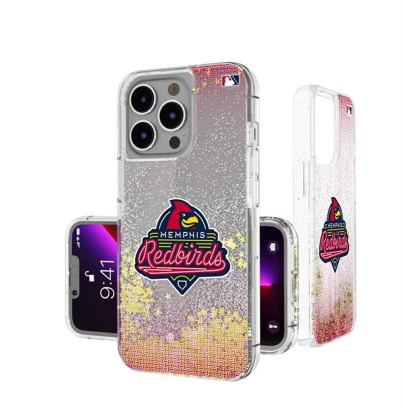 Memphis Redbirds Linen iPhone Glitter Phone Case