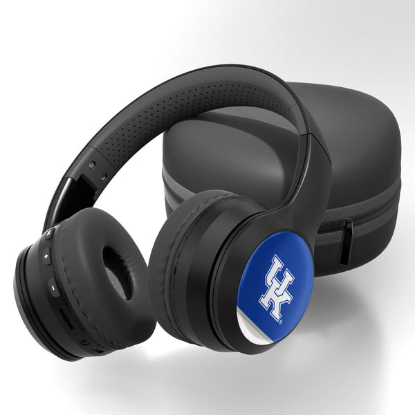 Kentucky Wildcats Stripe Wireless Over-Ear BT Headphones With Case