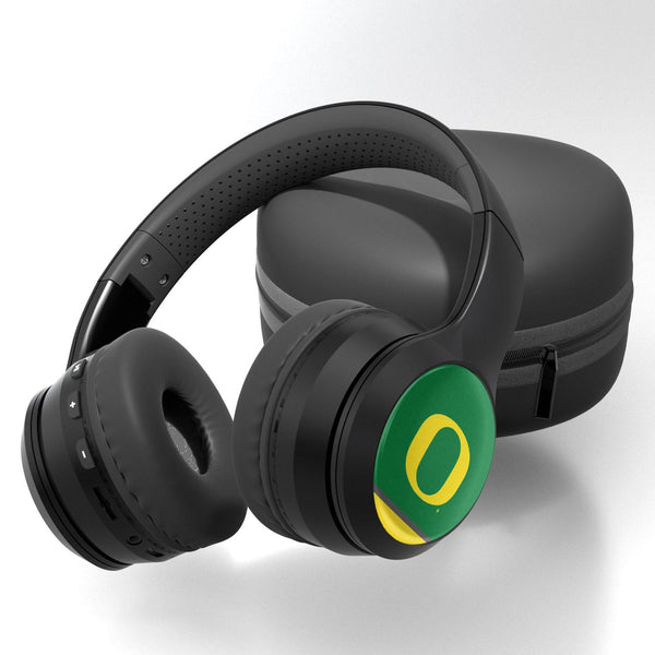 Oregon Ducks Stripe Wireless Over-Ear BT Headphones With Case