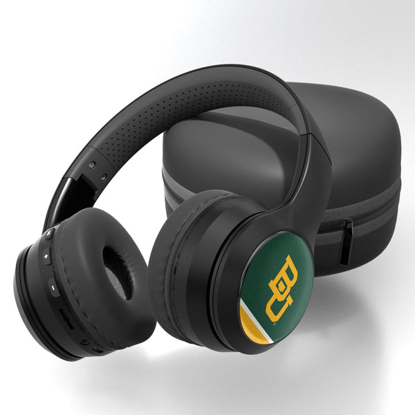 Baylor Bears Stripe Wireless Over-Ear BT Headphones With Case