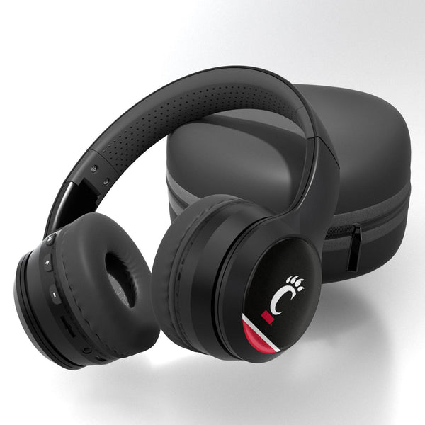 Cincinnati Bearcats Stripe Wireless Over-Ear BT Headphones With Case