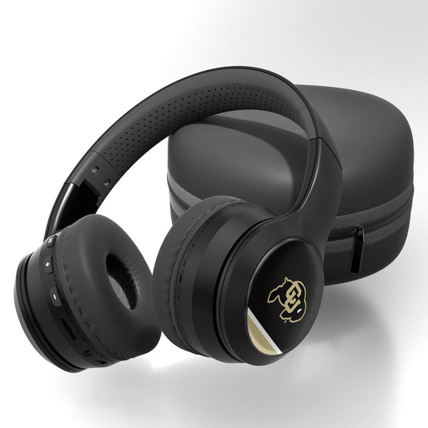 Colorado Buffaloes Stripe Wireless Over-Ear BT Headphones With Case