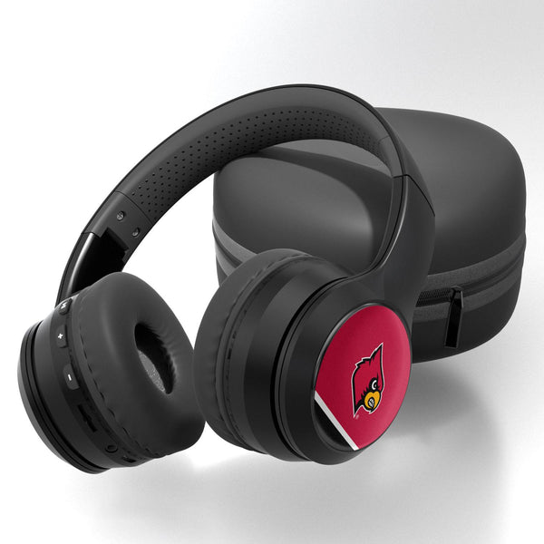 Louisville Cardinals Stripe Wireless Over-Ear BT Headphones With Case