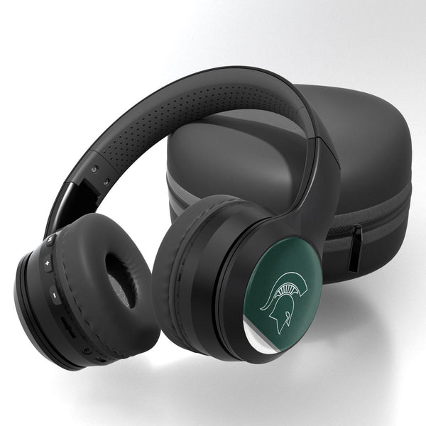 Michigan State Spartans Stripe Wireless Over-Ear BT Headphones With Case