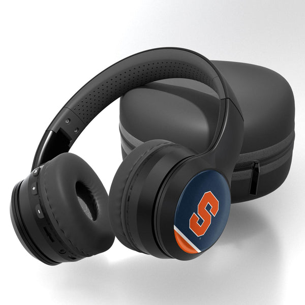 Syracuse Orange Stripe Wireless Over-Ear BT Headphones With Case