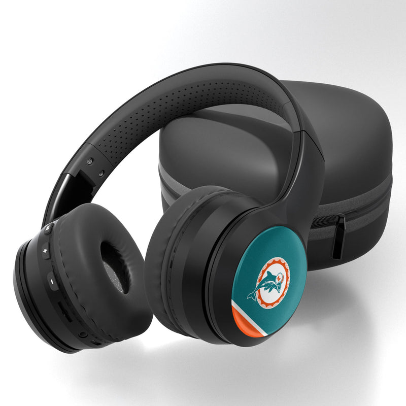 Miami Dolphins 1966-1973 Historic Collection Stripe Wireless Over-Ear Bluetooth Headphones
