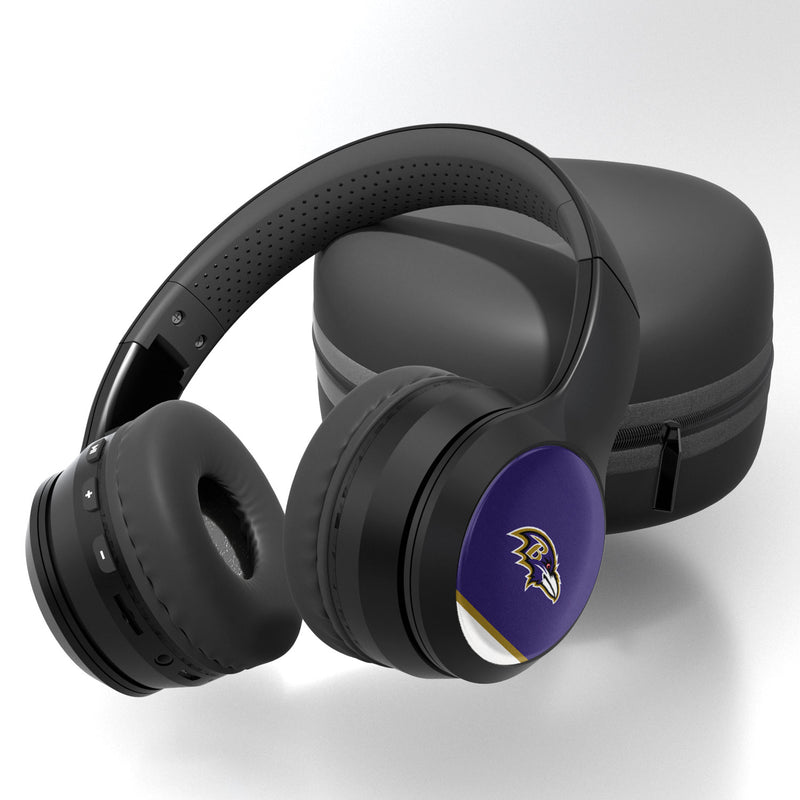 Baltimore Ravens Stripe Wireless Over-Ear Bluetooth Headphones
