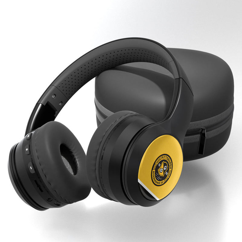 Pittsburgh Riverhounds SC  Stripe Wireless Over-Ear Bluetooth Headphones With Case