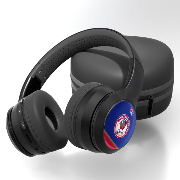 Buffalo Bisons Stripe Wireless Over-Ear Bluetooth Headphones With Case