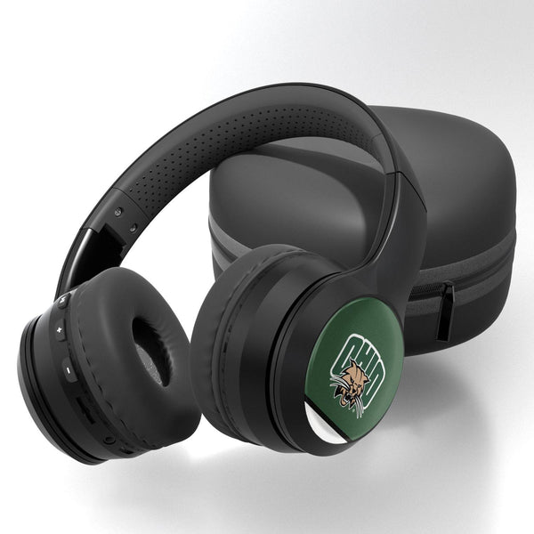 Ohio University Bobcats Stripe Wireless Over-Ear BT Headphones With Case