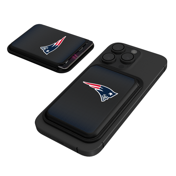 New England Patriots Linen Black Magnetic Credit Card Wallet