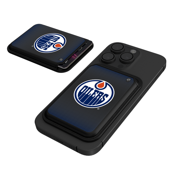 Edmonton Oilers Linen Black Magnetic Credit Card Wallet