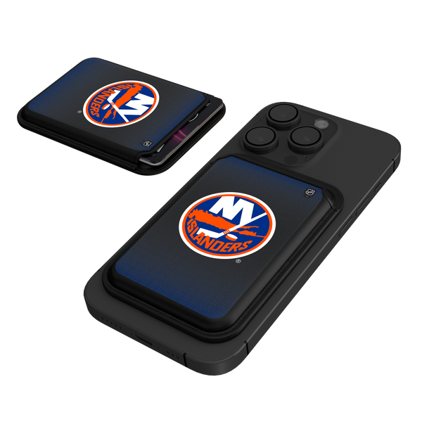 New York Islanders Linen Black Magnetic Credit Card Wallet