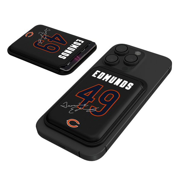 Tremaine Edmunds Chicago Bears 49 Ready Black Magnetic Credit Card Wallet