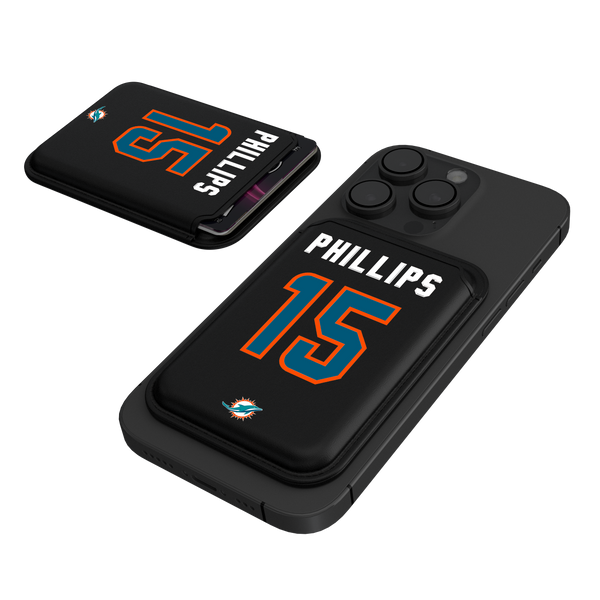 Jaelan Phillips Miami Dolphins 15 Ready Black Magnetic Credit Card Wallet