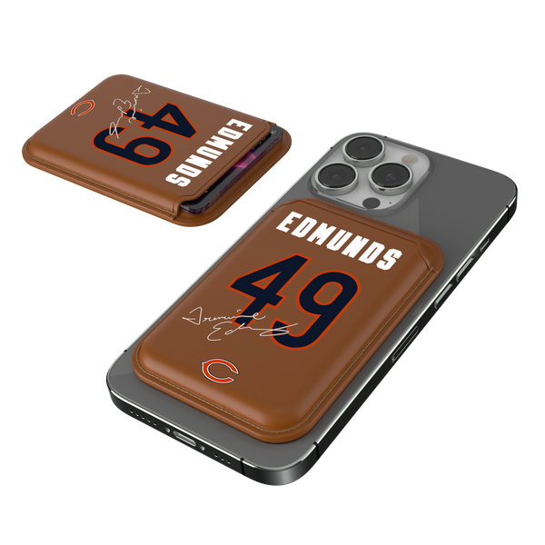 Tremaine Edmunds Chicago Bears 49 Ready Brown Magnetic Credit Card Wallet