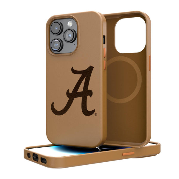 Alabama Crimson Tide Woodburned iPhone Brown Magnetic Case