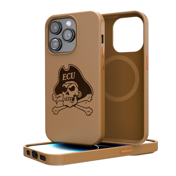 East Carolina Pirates Woodburned iPhone Brown Magnetic Case