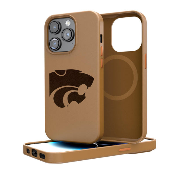 Kansas State Wildcats Woodburned iPhone Brown Magnetic Case