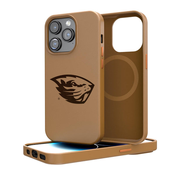 Oregon State Beavers Woodburned iPhone Brown Magnetic Case
