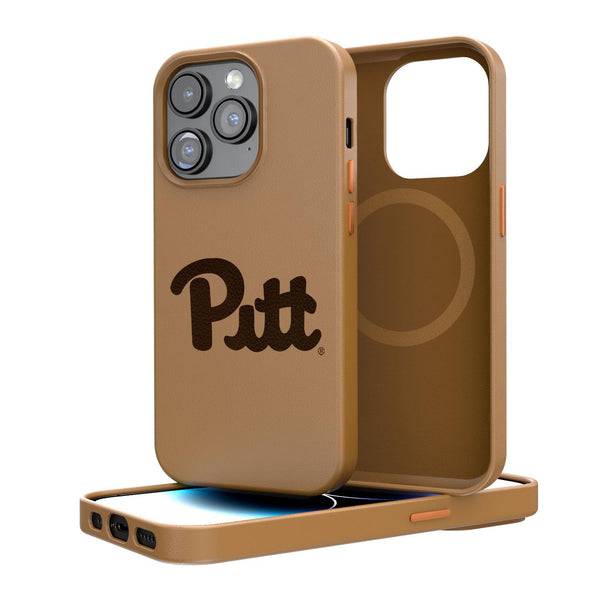 Pittsburgh Panthers Woodburned iPhone Brown Magnetic Case