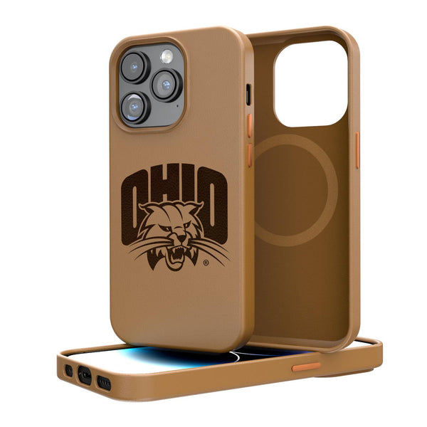 Ohio University Bobcats Woodburned iPhone Brown Magnetic Case