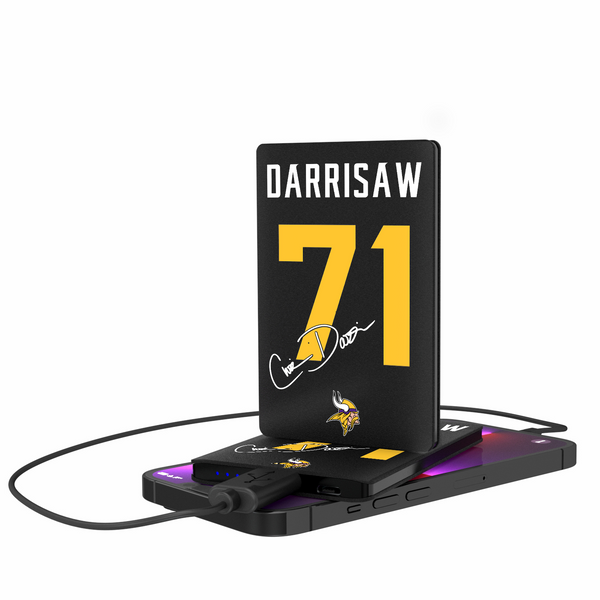 Christian Darrisaw Minnesota Vikings 71 Ready 2500mAh Credit Card Powerbank
