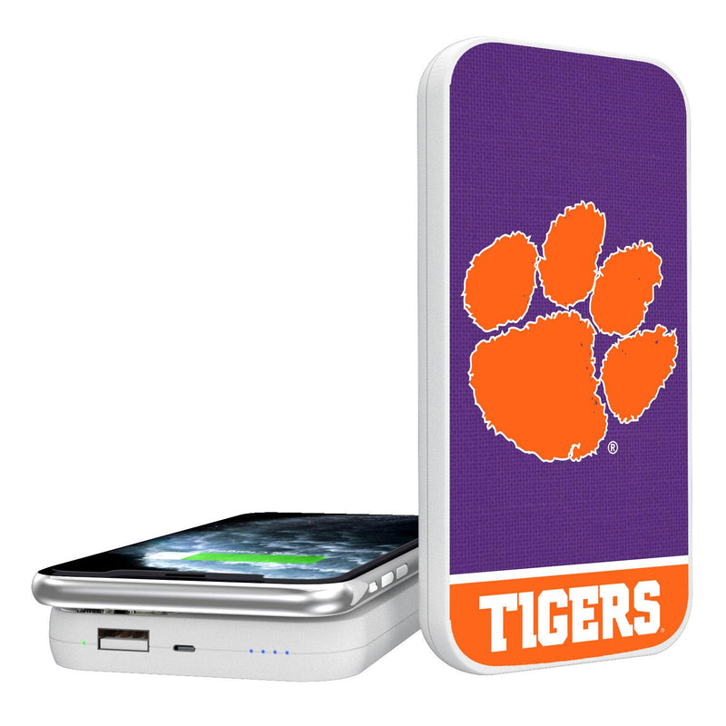 Clemson Tigers Endzone Solid 5000mAh Portable Wireless Charger