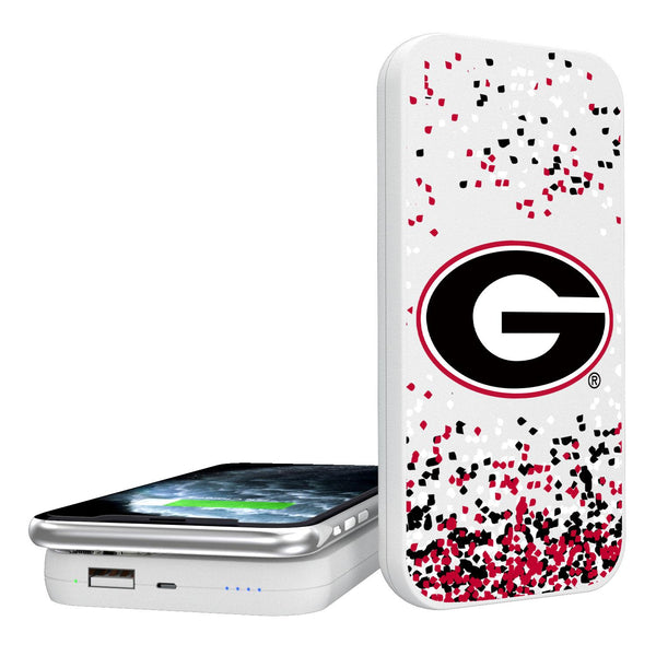 Georgia Bulldogs Confetti 5000mAh Portable Wireless Charger