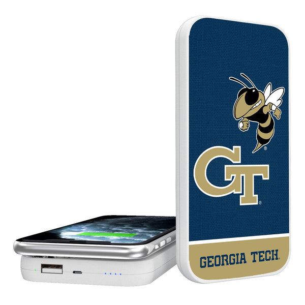 Georgia Tech Yellow Jackets Endzone Solid 5000mAh Portable Wireless Charger