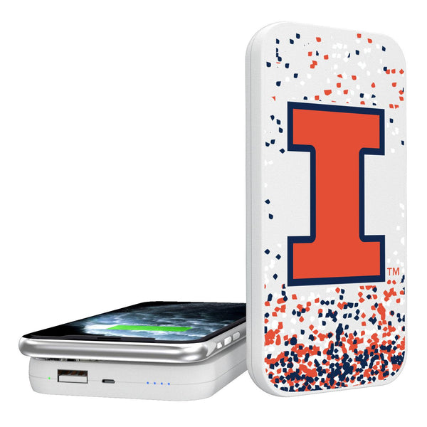 Illinois Fighting Illini Confetti 5000mAh Portable Wireless Charger