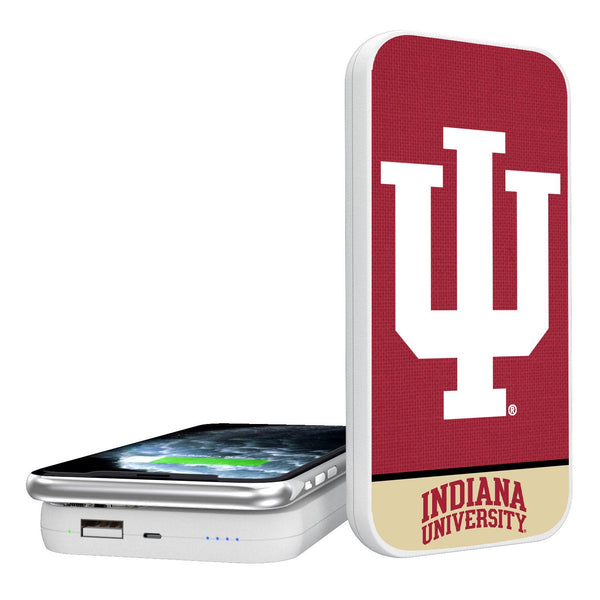 Indiana Hoosiers Endzone Solid 5000mAh Portable Wireless Charger