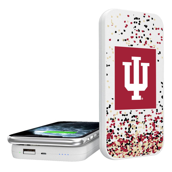 Indiana Hoosiers Confetti 5000mAh Portable Wireless Charger