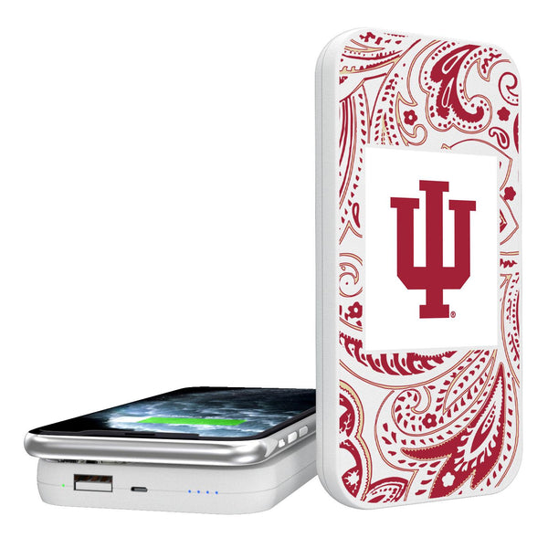 Indiana Hoosiers Paisley 5000mAh Portable Wireless Charger