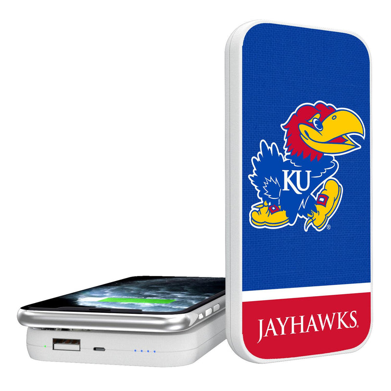 Kansas Jayhawks Endzone Solid 5000mAh Portable Wireless Charger
