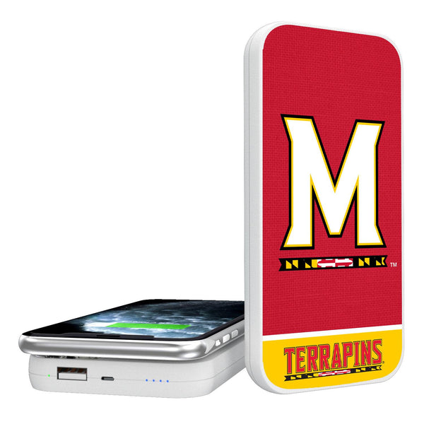 Maryland Terrapins Endzone Solid 5000mAh Portable Wireless Charger